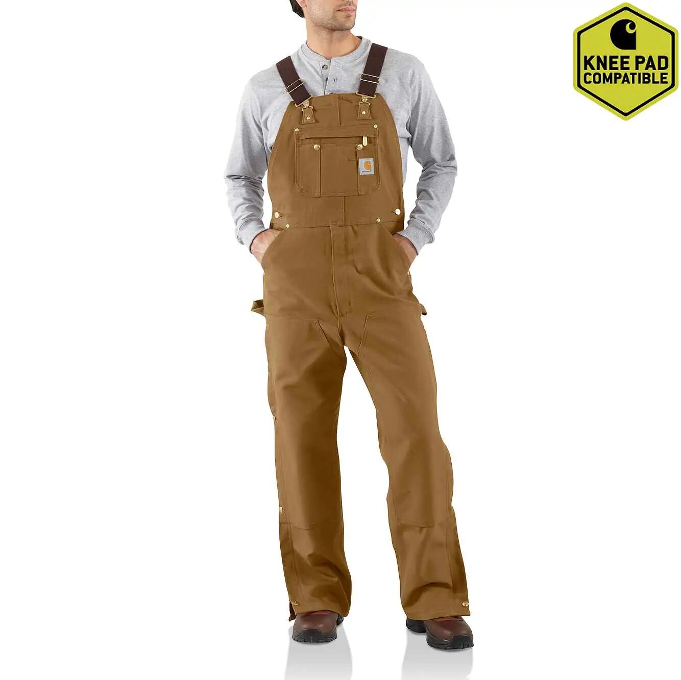 Duck Zip-to-Thigh Bib Overall Unlined