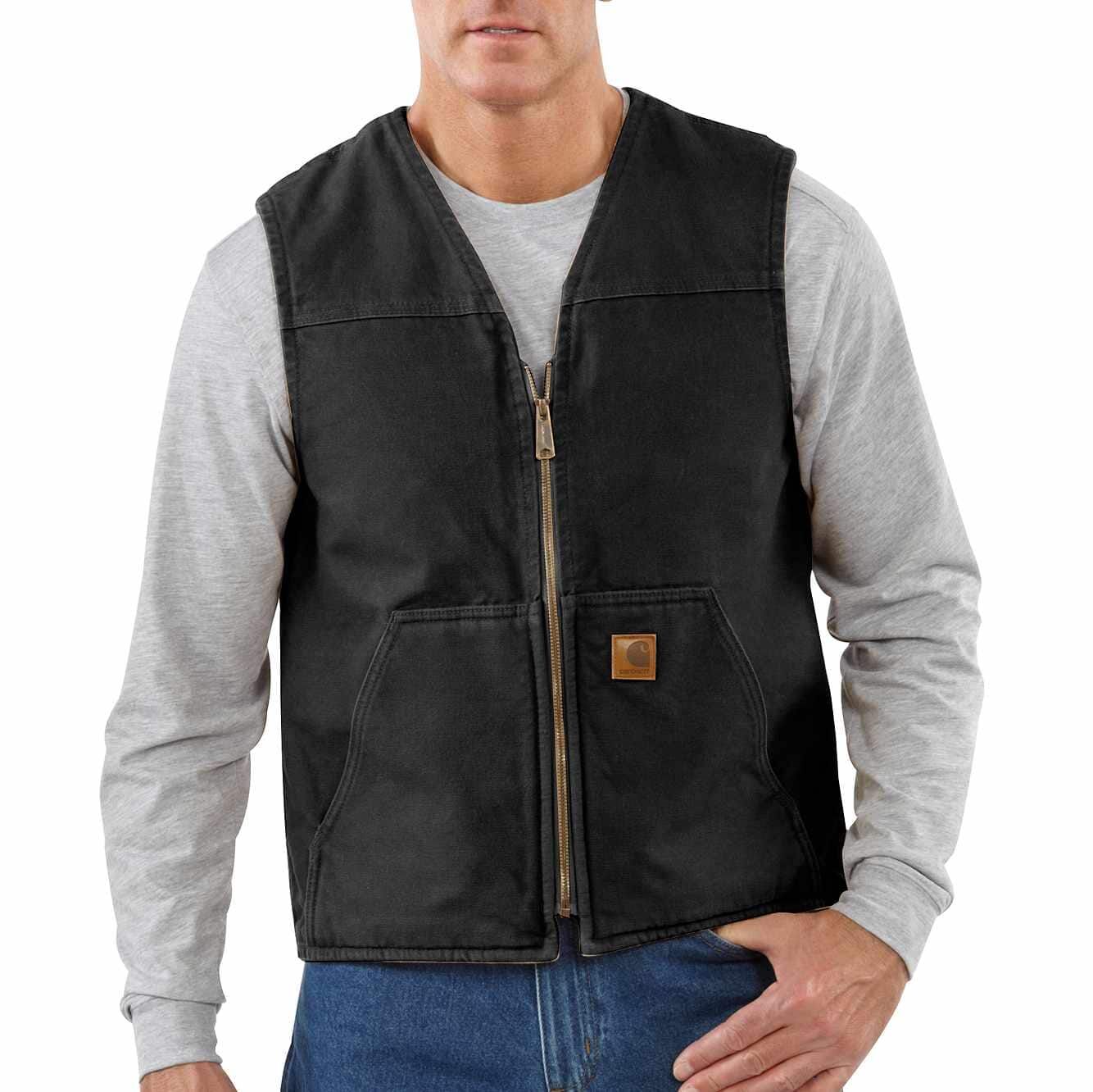 Sandstone Rugged Vest   Sherpa Lined