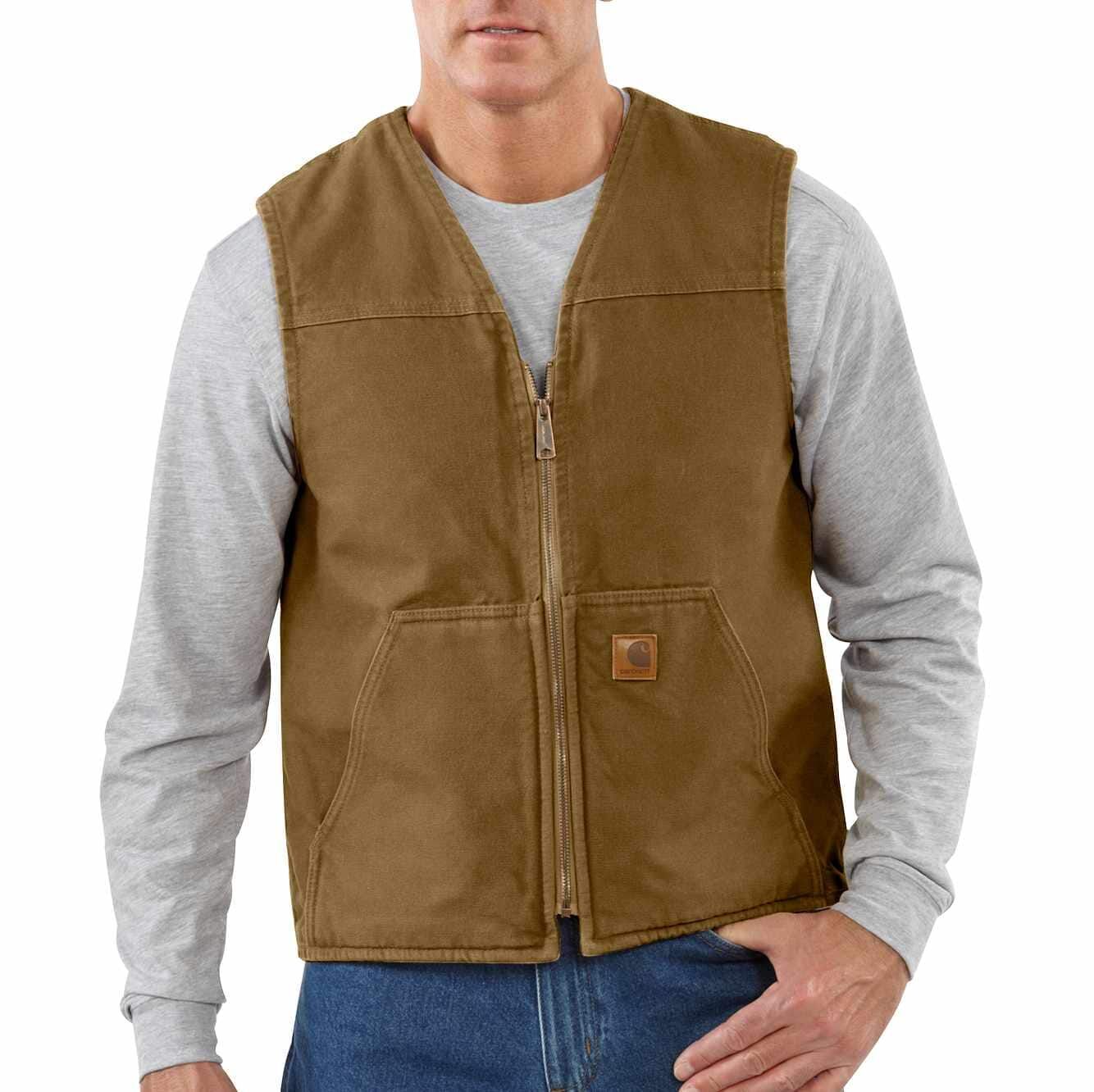 Sandstone Rugged Vest   Sherpa Lined