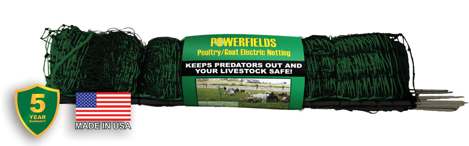 40 x 164 Poultry Goat Netting - Posts included Green