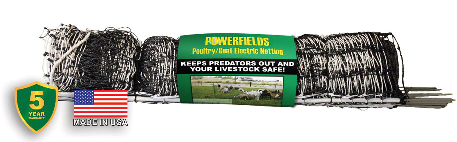 40 x 164 Poultry Goat Netting - Posts included White