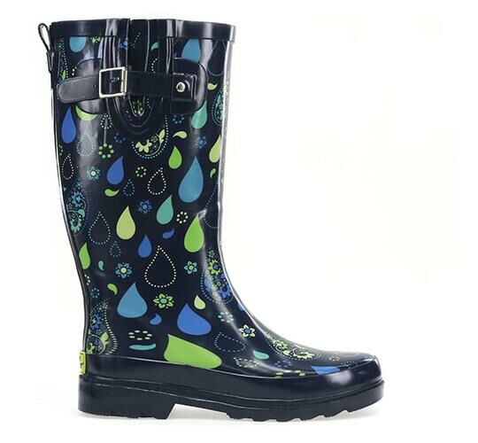 Womens Pouring Paisley Tall Rain Boot